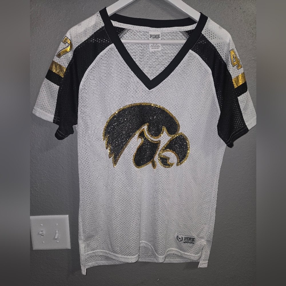 PINK Victorias Secret Iowa Hawkeyes Football Jersey Size Medium